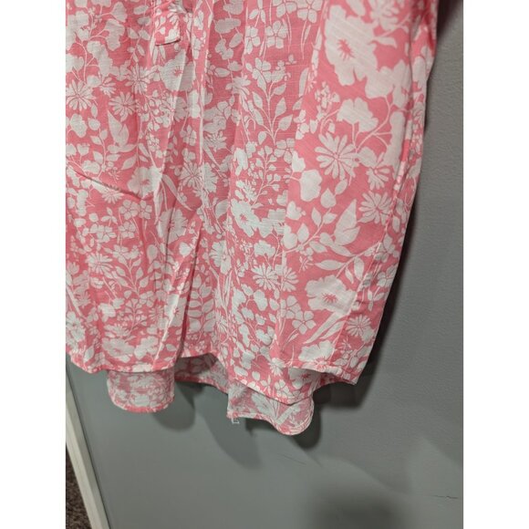 Lane Bryant New NWT Button Down Collar Blouse Top Sz 18 20 White Pink Floral - Picture 15 of 16